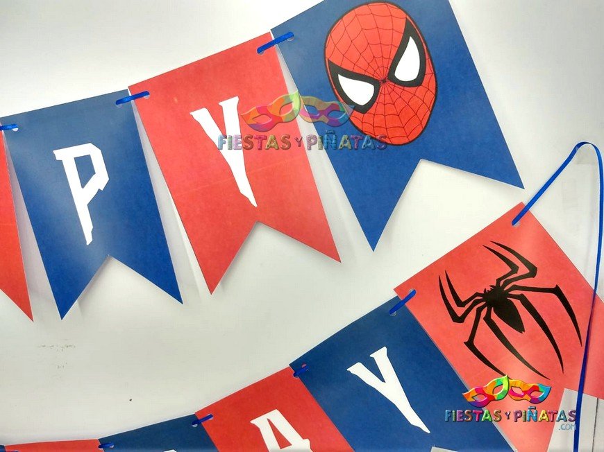 FESTÓN PERSONALIZADO SPIDERMAN - HOMBRE ARAÑA FELIZ CUMPLEAÑOS CON NOMBRE PARA  NIÑOS - Fiestas y Piñatas Bogotá ✓ - Piñatería Online